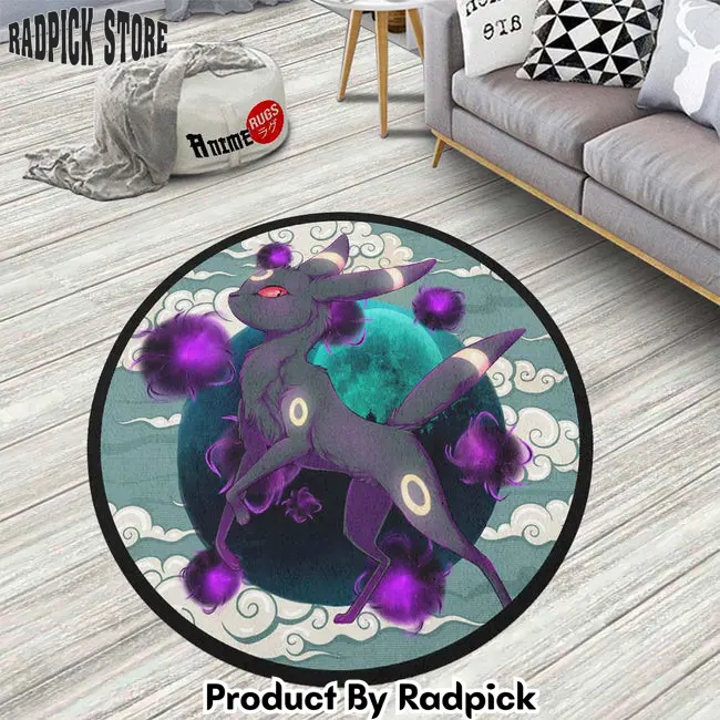 Umbreon round rug custom cloudy sky pokemon anime circle carpet  rp0002299